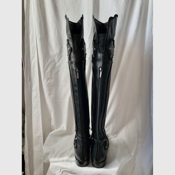 Dolce &Gabbana Knight Black Leather Boots IT 38.5 - Picture 7 of 9